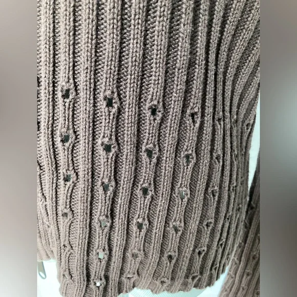 Vertical Design brown double zip knit jacket sweater rib knit construction ☆♡☆♥︎ - Picture 6 of 9